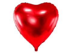 PartyDeco Fóliový balón Srdce červené 72x73cm