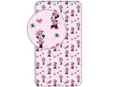Jerry Fabrics Ružová detská plachta Minnie Mouse Flowers