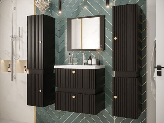 Veneti Kúpeľňová zostava SALVATORA 2 - čierna + umývadlo a sifón ZDARMA