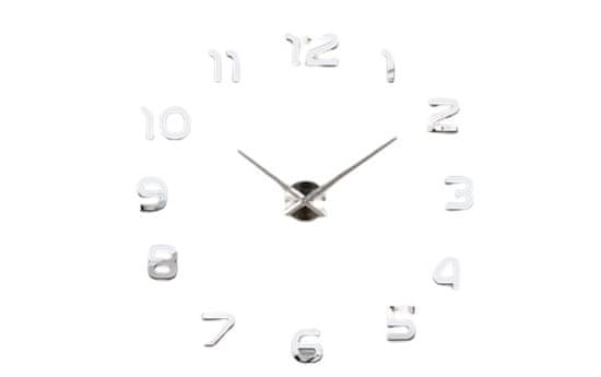 Verkgroup 3D Nalepovacie hodiny Diy Clock 1-12, Silver 80-130cm