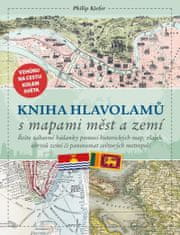 Kniha hlavolamov s mapami miest a krajín