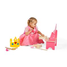 Bigjigs Toys Drevený kozmetický stolík ružový