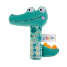 AKUKU Detská pískacia plyšová hračka s hrkálkou Krokodíl