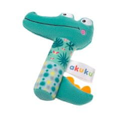 AKUKU Detská pískacia plyšová hračka s hrkálkou Krokodíl