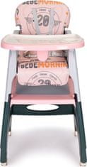 EcoToys Jedálenská stolička 2v1 ružovo-šedá