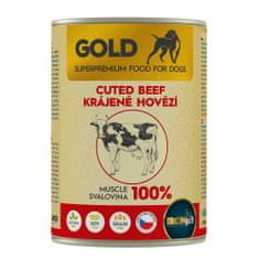 IRONpet Gold Dog Hovädzia krájaná svalovina, konzerva 400 g