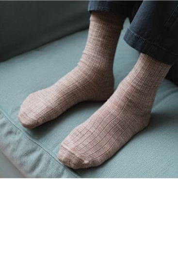 STEVEN Detské vlnené ponožky BEIGE (hnedá) EU 29-31