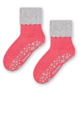 STEVEN Teplé ponožky s protišmykovou šľapou ABS EU 26-28 PESCA (lososovo ružová)