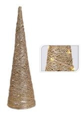 ModernHome Vianočný stromček kužeľ zlatý 30 viedol 60 cm