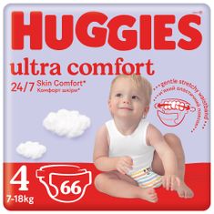 Huggies HUGGIES Plienky jednorazové Ultra Comfort Mega 4 (7-18 kg) 66 ks