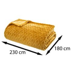 ModernHome Losan 3D vzorovaná deka 180x230 cm žltá
