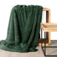 ModernHome Kožušinová deka TIFFANY 150x200 c. zelená