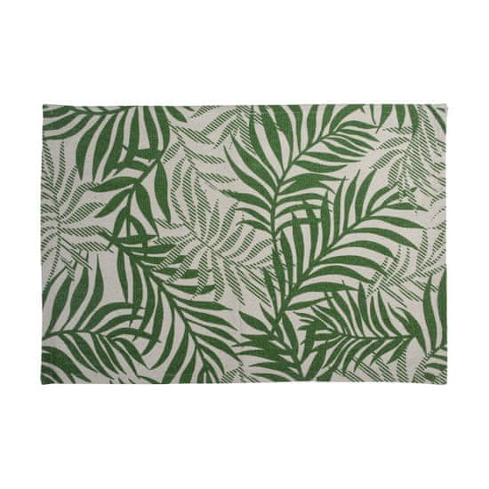 ModernHome Bavlnený koberec listy zelená 60x90cm
