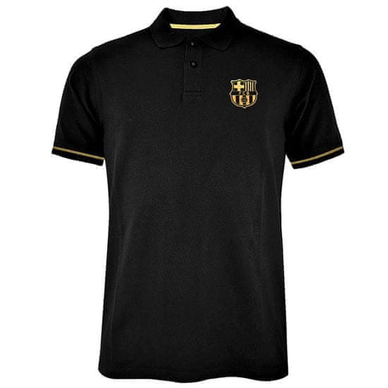 FAN SHOP SLOVAKIA Polo tričko FC Barcelona, čierne, bavlna