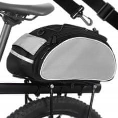 Northix Čierna cyklistická taška s reflexom - 13 l 