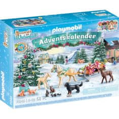 Playmobil Adventný kalendár 71345 Kone Vianočná jazda na saniach