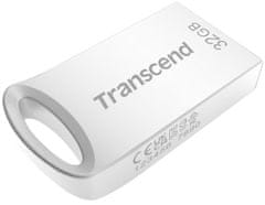 Transcend 32GB JetFlash 710S, USB 3.1 Gen 1 flash disk, malé rozmery, strieborný kov