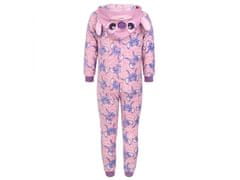Disney Andzia a Stitch Disney Ružové fleecové jednodielne pyžamo, detská mikina s kapucňou, OEKO-TEX 5-6 lat 110-116 cm