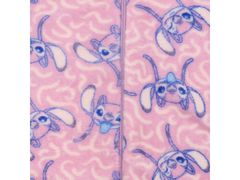 Disney Andzia a Stitch Disney Ružové fleecové jednodielne pyžamo, detská mikina s kapucňou, OEKO-TEX 3-4 lat 98-104 cm