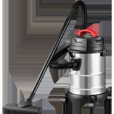 Sobex Priemyselný vysávač - Vysávač na suché a mokré čistenie s hliníkovou tyčou - 1800W, nerezový oceľový korpus + deväťdielny set + filter