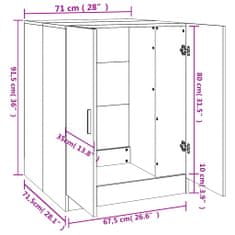 Vidaxl Skrinka na práčku dub sonoma 71x71,5x91,5 cm