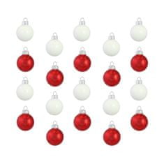 Decor By Glassor Set vianočných ozdôb v červenej a porcelánovej bielej farbe