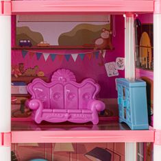 Aga Domček pre bábiky - 4 poschodia s nábytkom Ružový