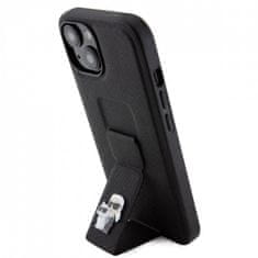 Karl Lagerfeld Zadný kryt Saffiano Grip Stand Metal Logo pre iPhone 15 Black