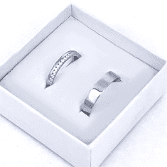 MINET + Prezentačná krabička plná strieborných svadobných obrúčok - 70 ks - 29 x 4 x 29 cm (š x v x h)