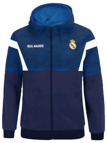 FAN SHOP SLOVAKIA Mikina Real Madrid FC, modrá, kapucňa, zips