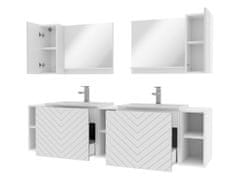 Veneti Zostava do kúpeľne PRESTA 2 - biela + 2x umývadlo a sifón ZDARMA