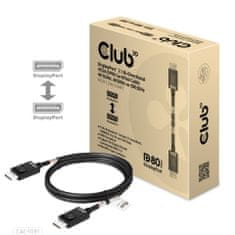 Club 3D adaptér aktívny DisplayPort 2.1 na DisplayPort 2.1 4K120Hz/8K60Hz HDR (M/M), 1.2m, čierna