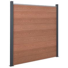 Vidaxl Sada plotových panelov hnedá 353x186 cm WPC