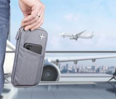 Troika Puzdro na cestovné dokumenty "Safe flight", RFID čipy, sivá, TRV20/GY