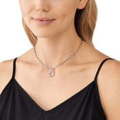 Michael Kors Romantický strieborný náhrdelník so zirkónmi Pavé Heart MKC1647CZ040
