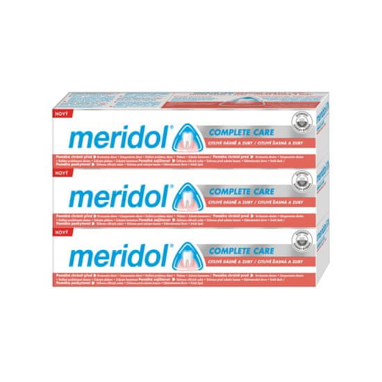 Meridol Complete Care citlivé ďasná a zuby zubná pasta 3x 75 ml