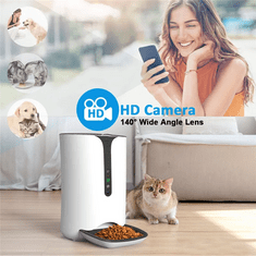 BOT BOT Inteligentný dávkovač krmiva pre domáce zvieratá s kamerou D2 Tuya WiFi biely