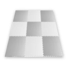 Ricokids Penová podložka na puzzle biela a sivá 60 x 60 cm 9 ks.