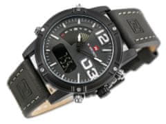NaviForce Pánske analógové a digitálne hodinky s krabičkou Heirram čierna