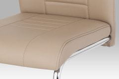 Autronic Jedálenská stolička, koženka cappuccino / chróm HC-955 CAP