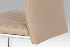 Autronic Jedálenská stolička, koženka cappuccino / chróm HC-955 CAP