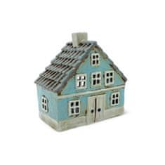 Keramický domček, svietnik na sviečku, výška 14,5 cm Farba: Svetlo béžová
