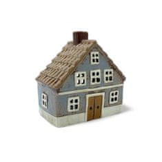 Keramický domček, svietnik na sviečku, výška 14,5 cm Farba: Svetlo béžová