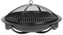 Ohnisko Strend Pro Homefire, BBQ, gril s roštom, na drevené uhlie, kovové, okrúhle, 545x400 mm