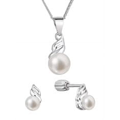 Evolution Group Pôvabná sada šperkov s pravými perlami 29046.1B (náušnice, retiazka, prívesok)