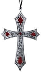 Guirca Náhrdelník kríž strieborný s kamienkami