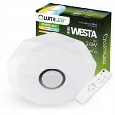 LUMILED Stropné svietidlo LED plafón WESTA 24W CCT 39cm + diaľkové ovládanie