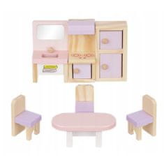 Northix Veľká sada nábytku do domčeka pre bábiky - drevo - 22 dielov 