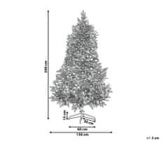 Beliani Zasnežený umelý vianočný stromček 240 cm zelený DENALI