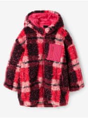 Desigual Ružová dievčenská zimná kockovaná bunda Desigual Blake 122-128